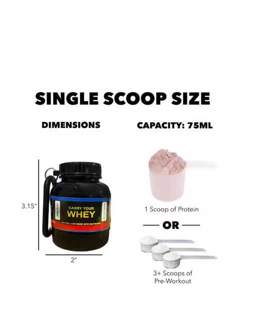 Whey or Supplement Powder Carrying Funnel and Container with Key-Chain|Mini Smart Portable Protein Powder Bottle (Pack of 2)