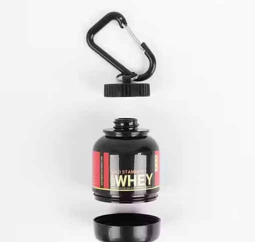 Whey or Supplement Powder Carrying Funnel and Container with Key-Chain|Mini Smart Portable Protein Powder Bottle (Pack of 2)